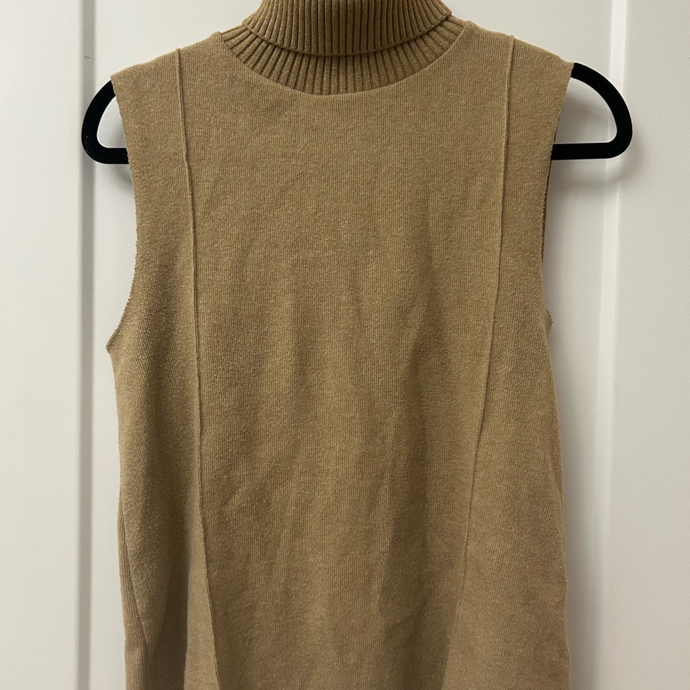 Zara Beige Ribbed Knit Turtleneck
